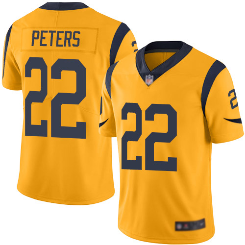 Los Angeles Rams Limited Gold Men Marcus Peters Jersey NFL Football #22 Rush Vapor Untouchable